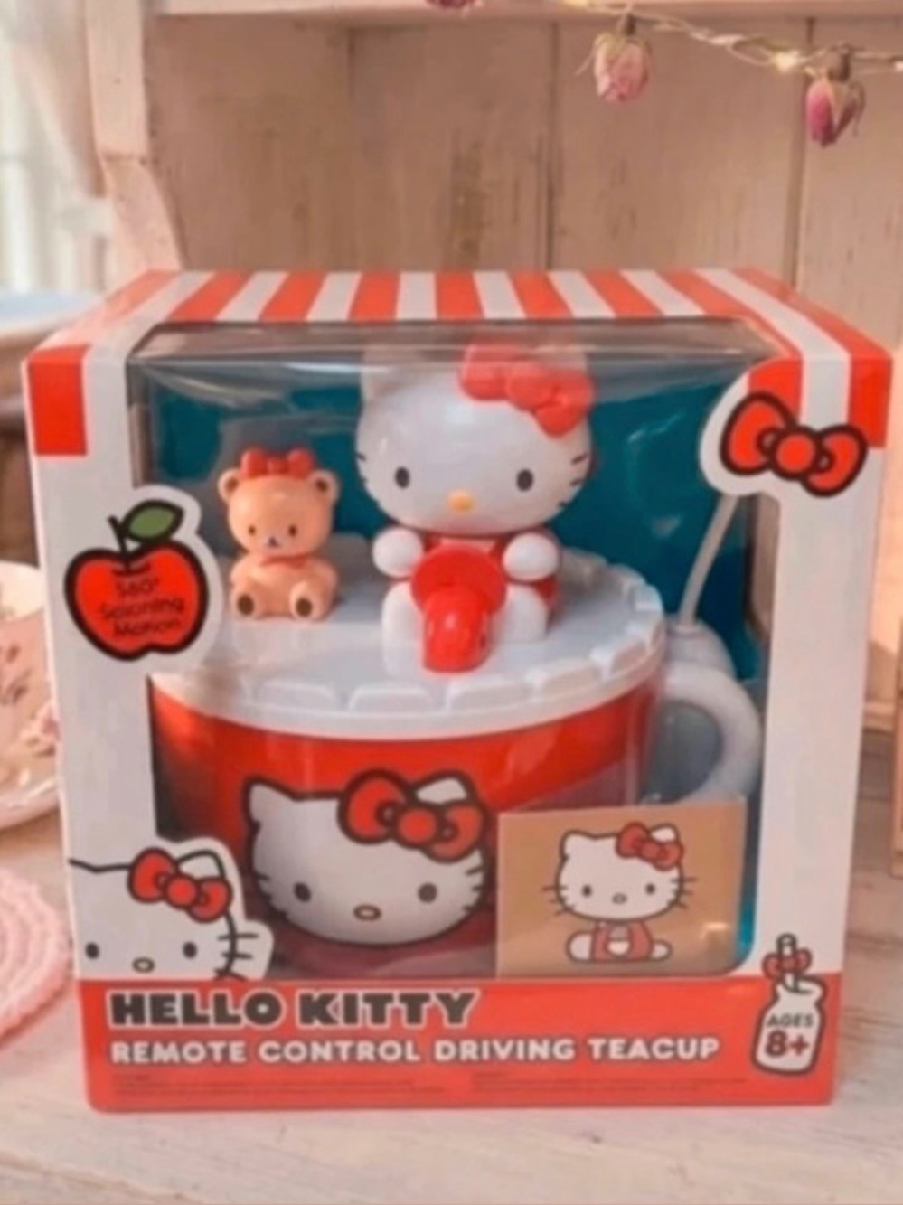 Hello Kitty Red and White Remote Control Teacup Toy with Bear
